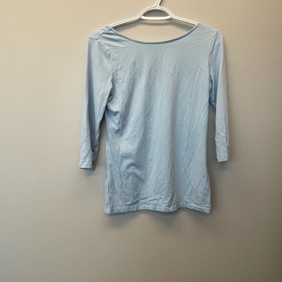 NWOT Halogen Blue quarter sleeve top - Picture 2 of 5